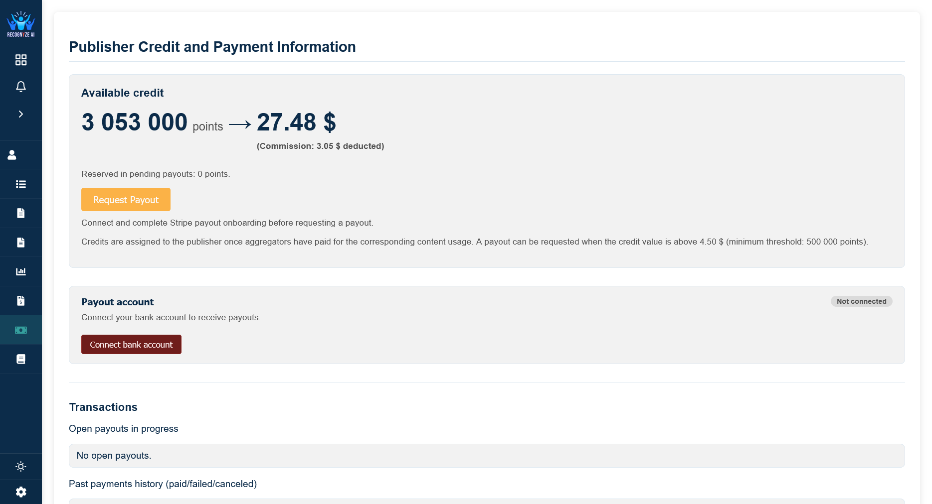 Publisher receipts and payouts